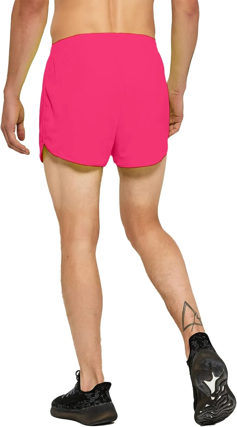 DEMOZU Men's 3 Inch Neon Running Shorts Quick Dry Workout Athletic Gym Marathon Shorts with Liner