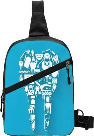 Dental Care Tooth Sling Bag for Men Women, Small Crossbody Sling Backpack Shoulder Chest Bag, Anti Theft Travel Hiking Sports