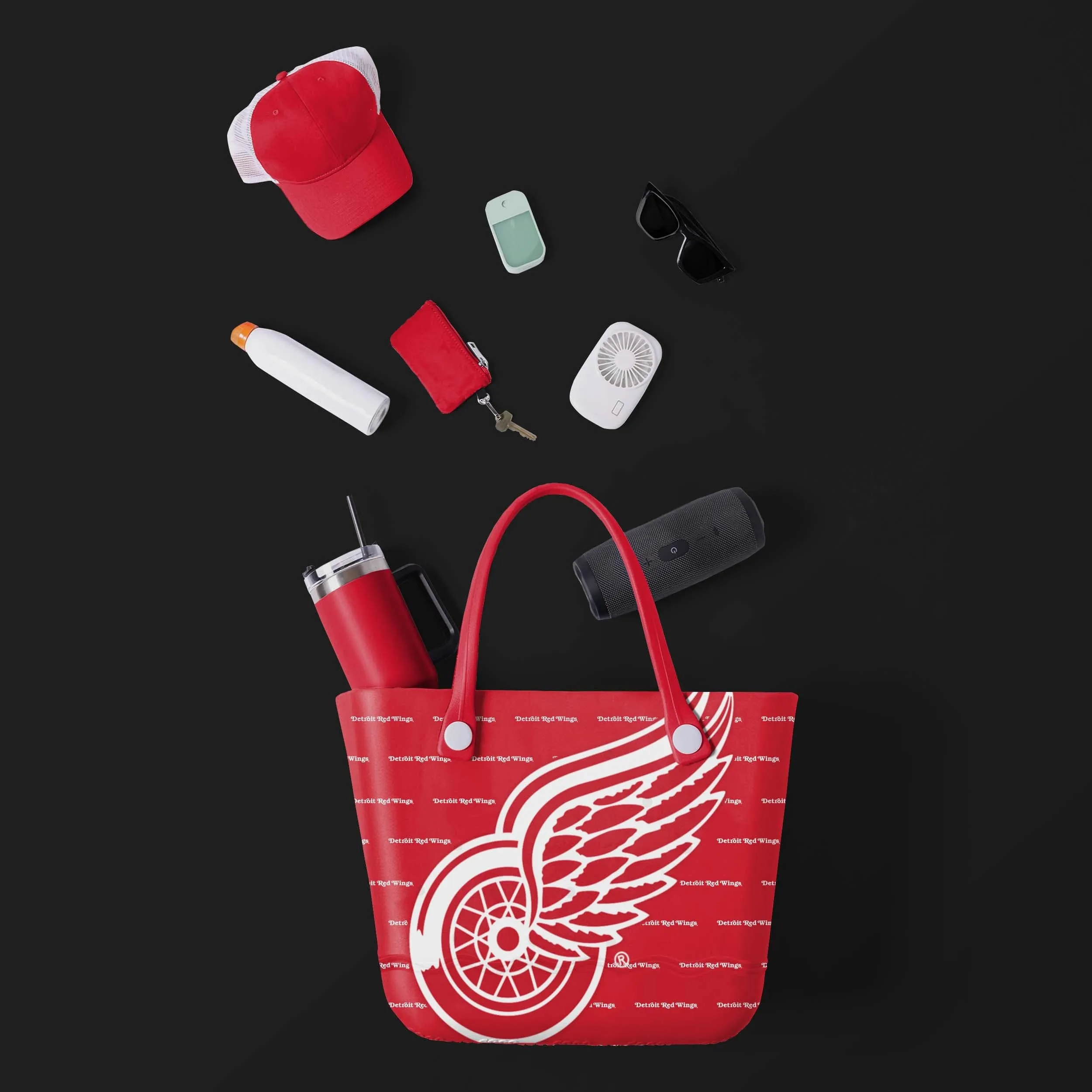 Detroit Red Wings Big Logo Mini Print Tailgate Tote Bag