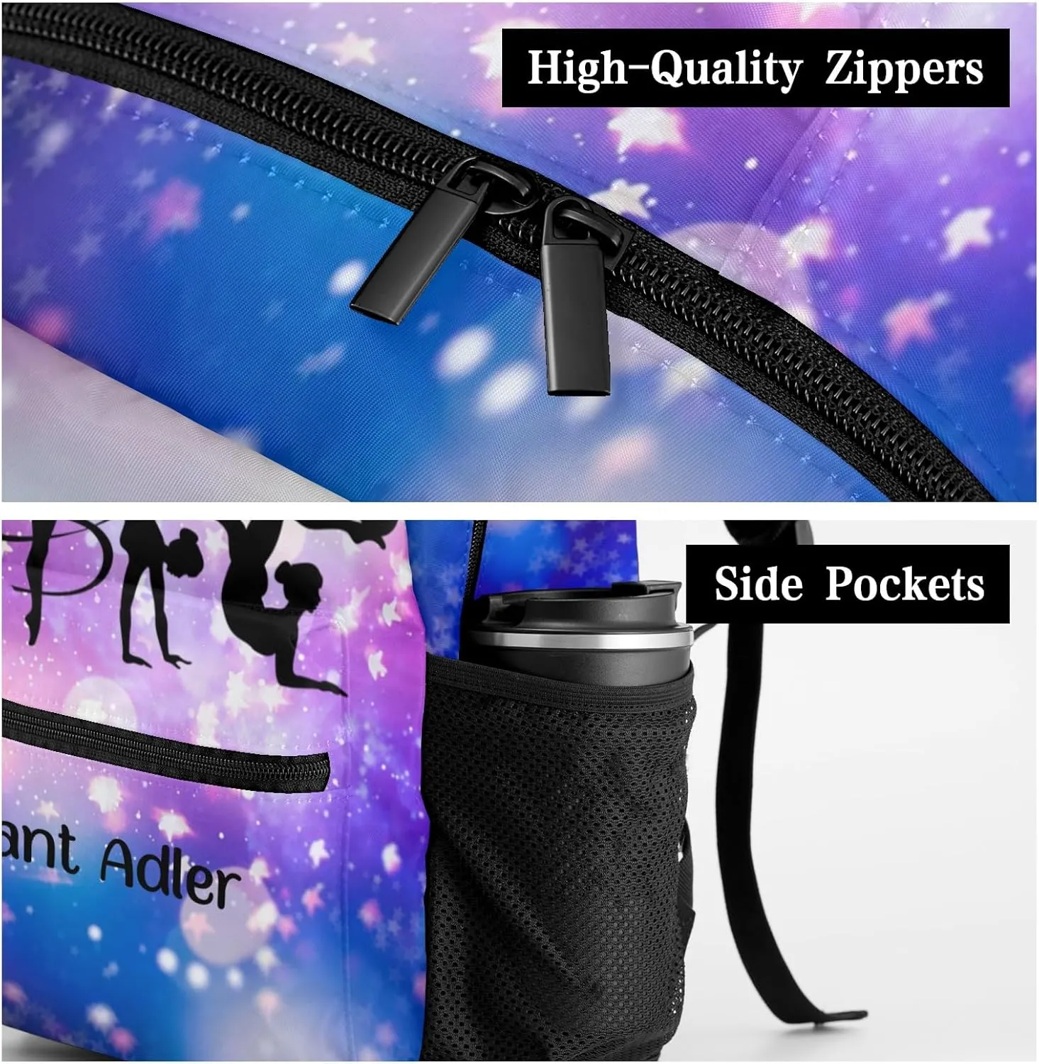 Deven Rhythmic Gymnastics Magic Lights Personalized Kids for Boy/Girl Teen Primary School Daypack Travel Bag Bookbag