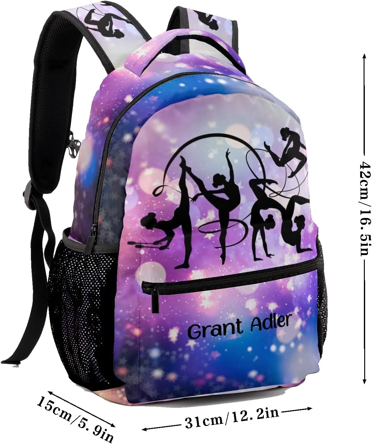 Deven Rhythmic Gymnastics Magic Lights Personalized Kids for Boy/Girl Teen Primary School Daypack Travel Bag Bookbag