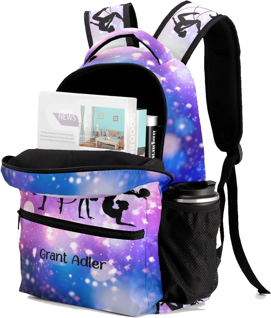 Deven Rhythmic Gymnastics Magic Lights Personalized Kids for Boy/Girl Teen Primary School Daypack Travel Bag Bookbag