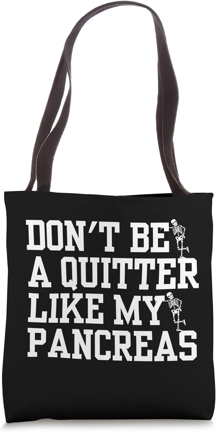 Diabetes Awareness T1D T2D Funny Diabetic Pancreas Warrior Tote Bag