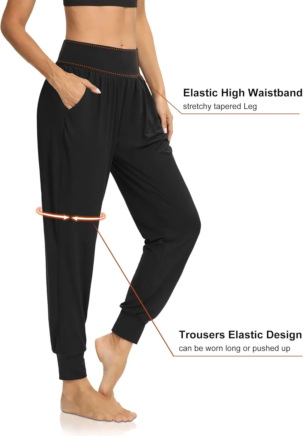 DIBAOLONG Womens Yoga Joggers Loose Workout Sweat Pants Comfy Lounge Pants with Pockets