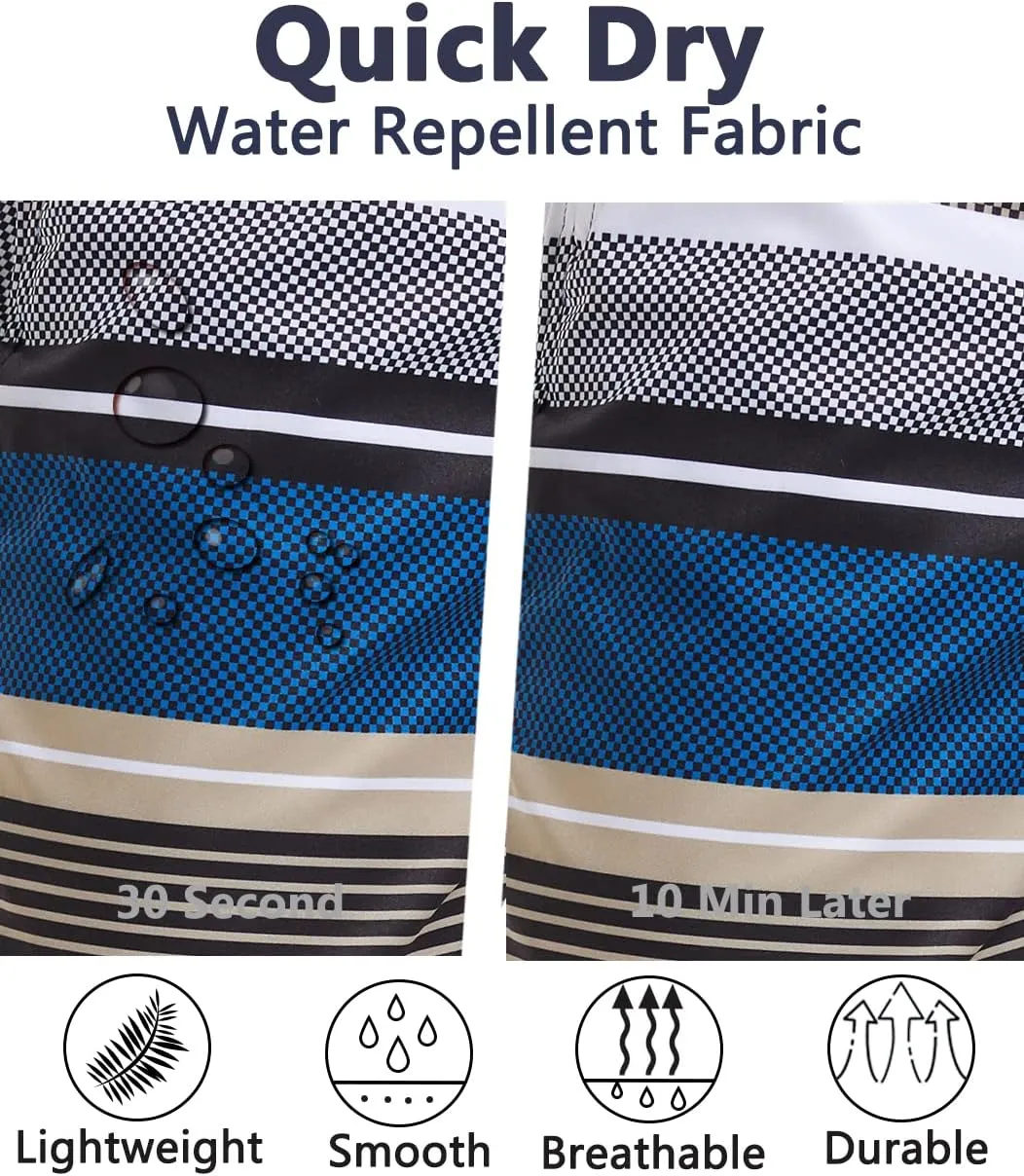 difficort Mens Swim Trunks with Compression Liner Quick Dry Bathing Suits Shorts with Zipper Pockets