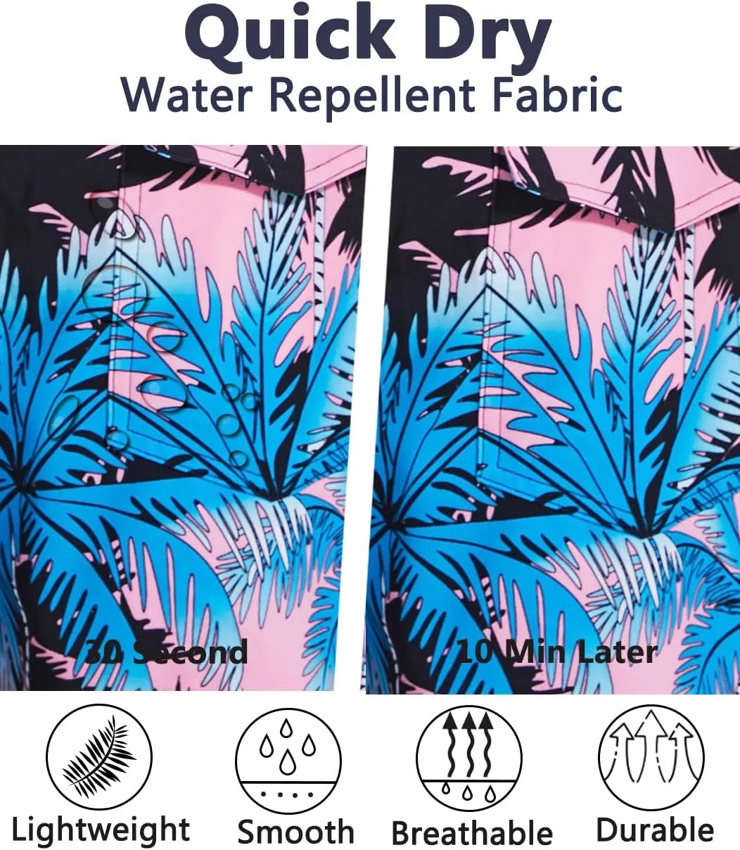 difficort Mens Swim Trunks with Compression Liner Quick Dry Bathing Suits Shorts with Zipper Pockets