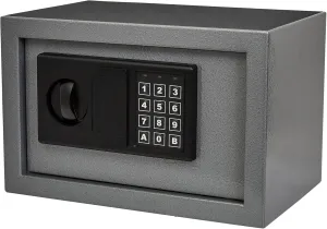 Digital Safe Box - Steel Lock Box with Keypad, 2 Manual Override Keys Protects Money, Jewelry, Passports - For Home or Office by Stalwart (Gray)