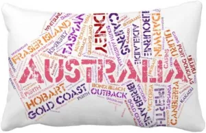 DIYthinker Australia Flavor Map Scenic Spots Illustration Throw Pillow Lumbar Insert Cushion Cover Home Decoration