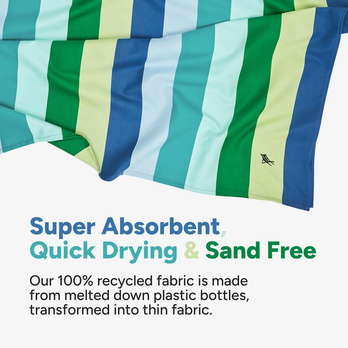 Dock & Bay Quick Drying Towel - for Sports & Gym - Compact, Lightweight - 100% Recycled - Includes Bag - Summer - Cool Lagoon, Extra Large (200x90cm, 78x35)