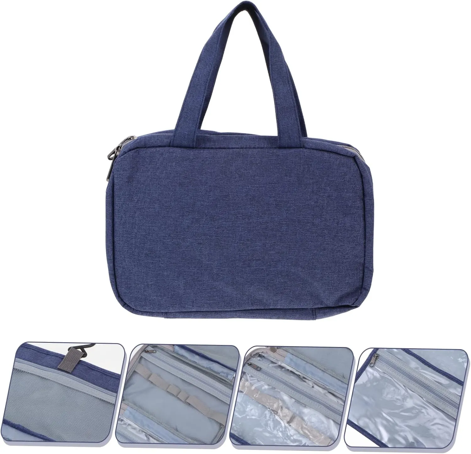 DOITOOL 1pc Makeup Storage Bag Makeup Bags Purse Makeup Bag Toiletry Travel Bag Make up Storage Bags Male, Navy, 27X8X18CM