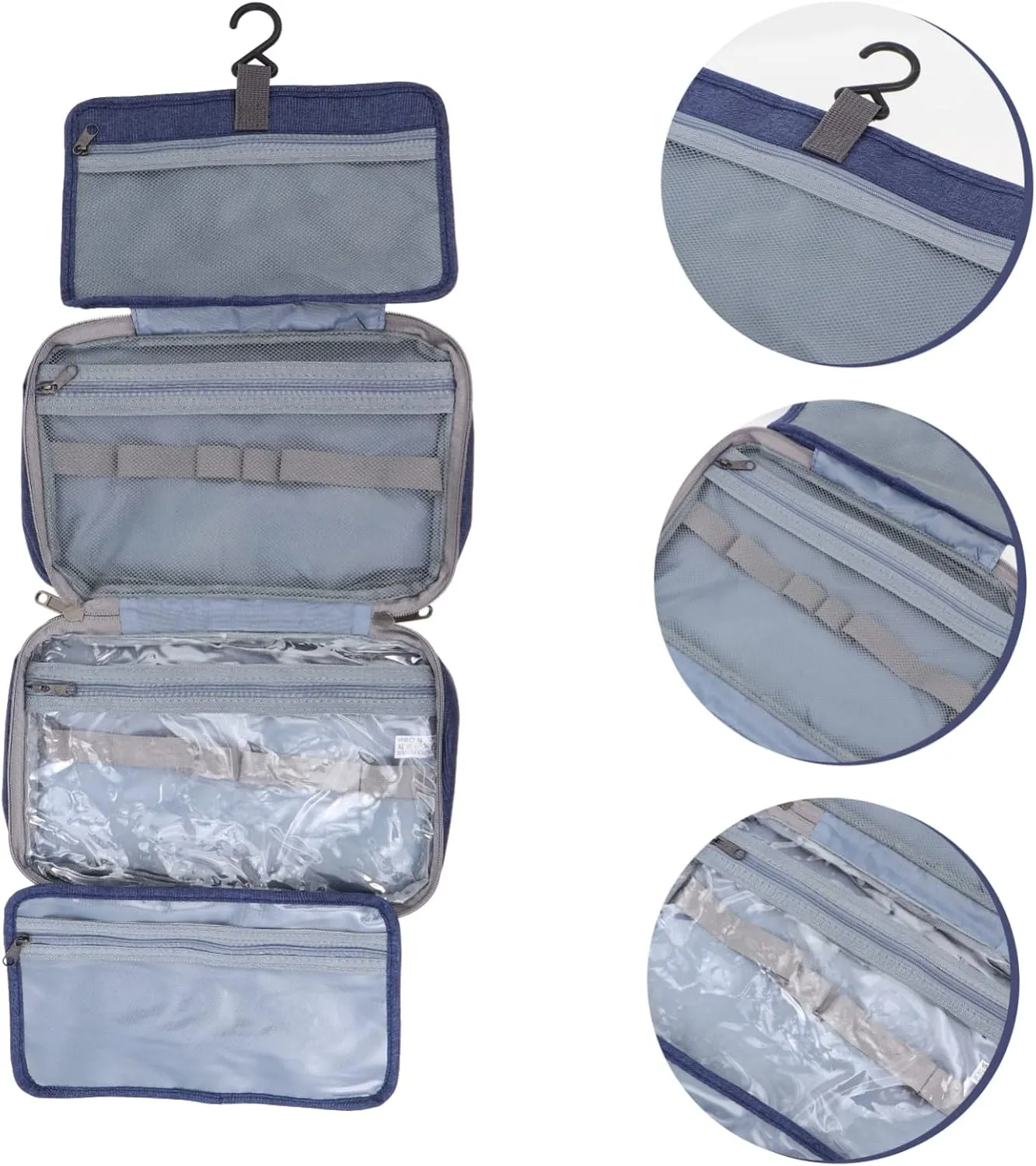 DOITOOL 1pc Makeup Storage Bag Makeup Bags Purse Makeup Bag Toiletry Travel Bag Make up Storage Bags Male, Navy, 27X8X18CM
