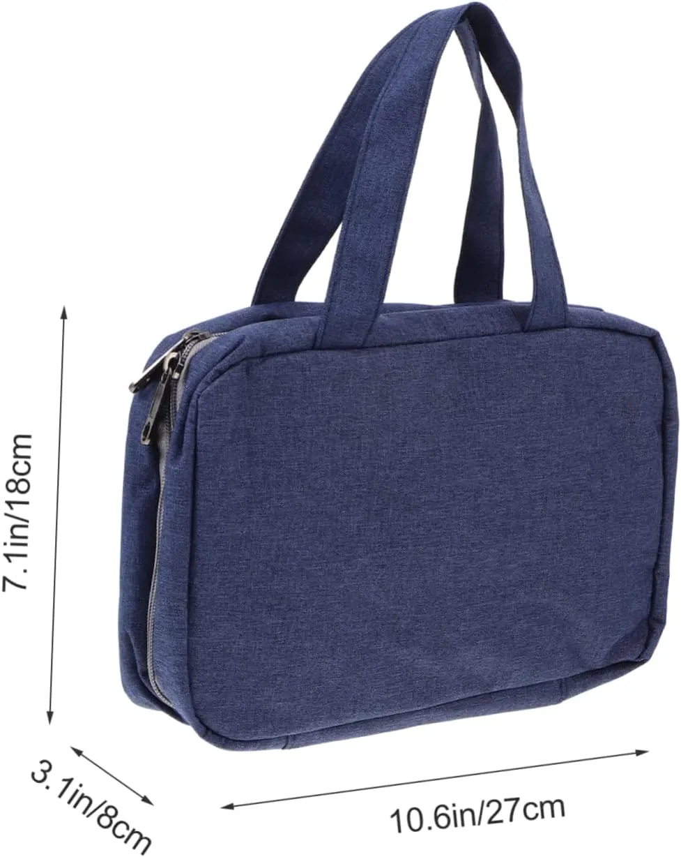 DOITOOL 1pc Makeup Storage Bag Makeup Bags Purse Makeup Bag Toiletry Travel Bag Make up Storage Bags Male, Navy, 27X8X18CM