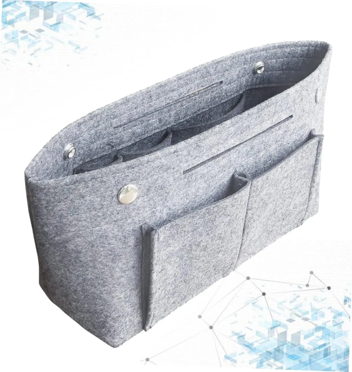 DOITOOL 2 pcs Tote Grey Holdder Toiletry Travel Divider Miss Handbag in for Portable Cosmetic Bag Storage, Greyx2pcs, Size 1x2pcs