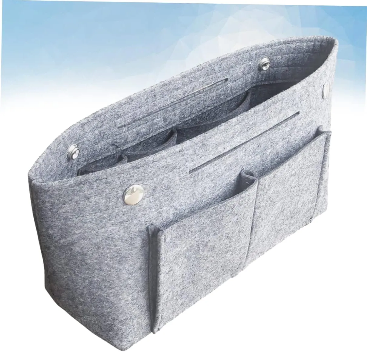 DOITOOL 2 pcs Tote Grey Holdder Toiletry Travel Divider Miss Handbag in for Portable Cosmetic Bag Storage, Greyx2pcs, Size 1x2pcs