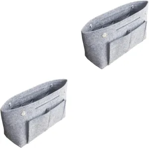 DOITOOL 2 pcs Tote Grey Holdder Toiletry Travel Divider Miss Handbag in for Portable Cosmetic Bag Storage, Greyx2pcs, Size 1x2pcs