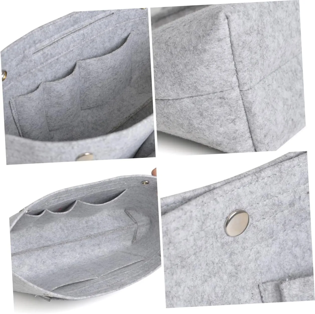 DOITOOL 2 pcs Tote Grey Holdder Toiletry Travel Divider Miss Handbag in for Portable Cosmetic Bag Storage, Greyx2pcs, Size 1x2pcs