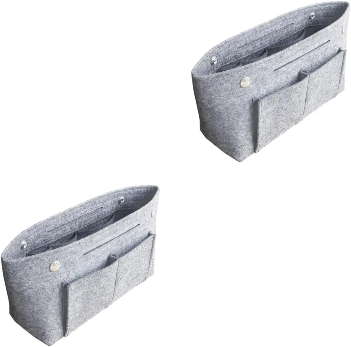 DOITOOL 2 pcs Tote Grey Holdder Toiletry Travel Divider Miss Handbag in for Portable Cosmetic Bag Storage, Greyx2pcs, Size 1x2pcs