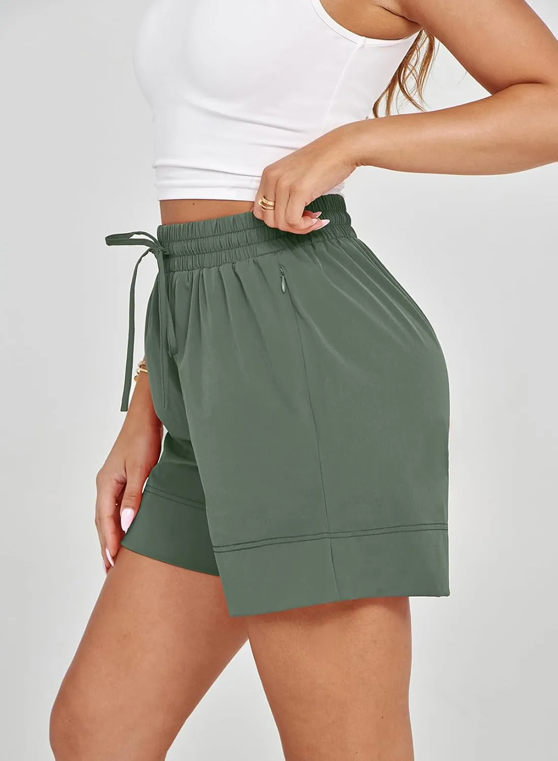 Dokotoo Womens Shorts Athletic Shorts for Women Quick Dry Gym Workout Summer Outfits Running Zipper Pocket High Waisted
