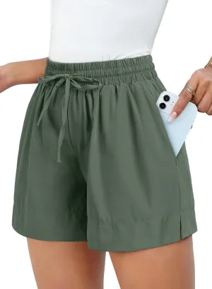 Dokotoo Womens Shorts Athletic Shorts for Women Quick Dry Gym Workout Summer Outfits Running Zipper Pocket High Waisted