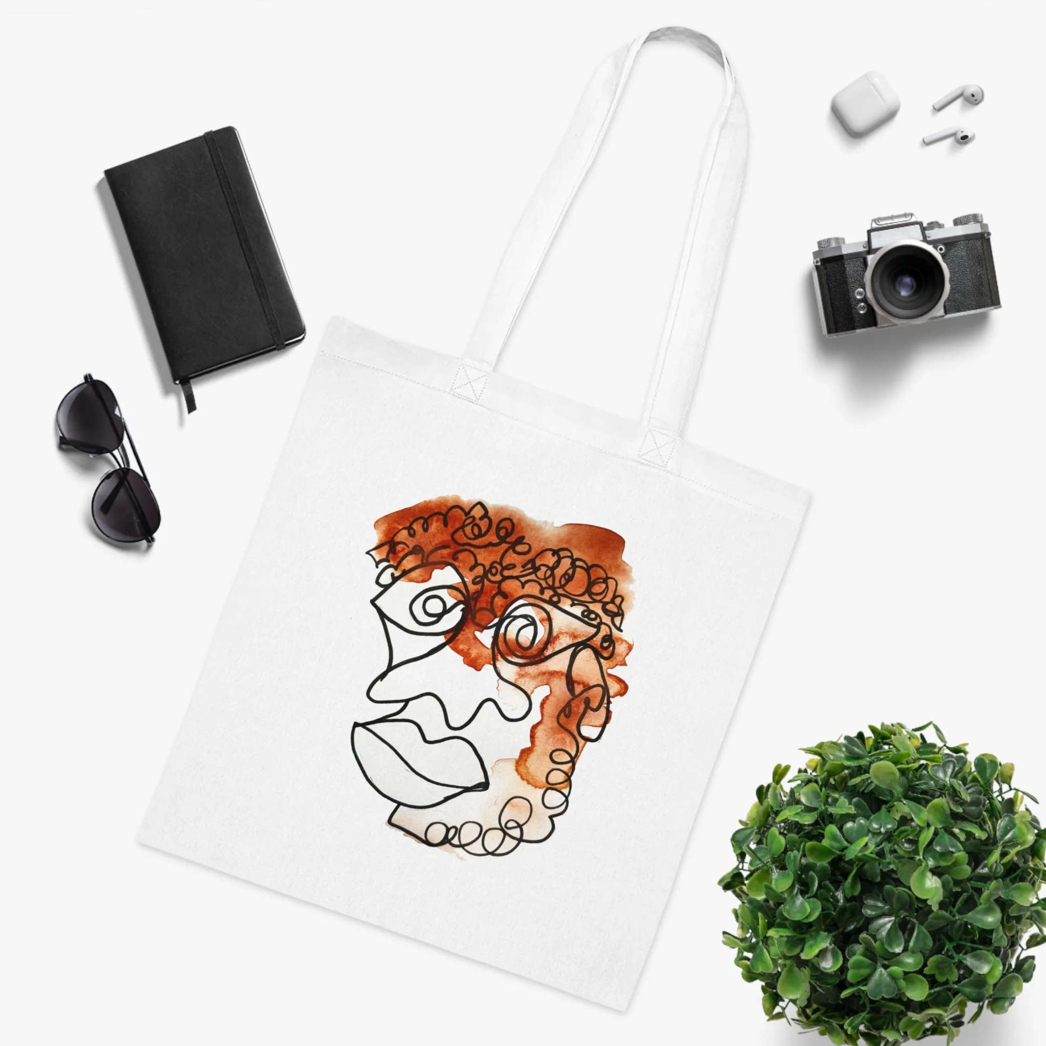 Doleful - Versatile 100% Cotton Tote: Vibrant Colors, Light & Practical
