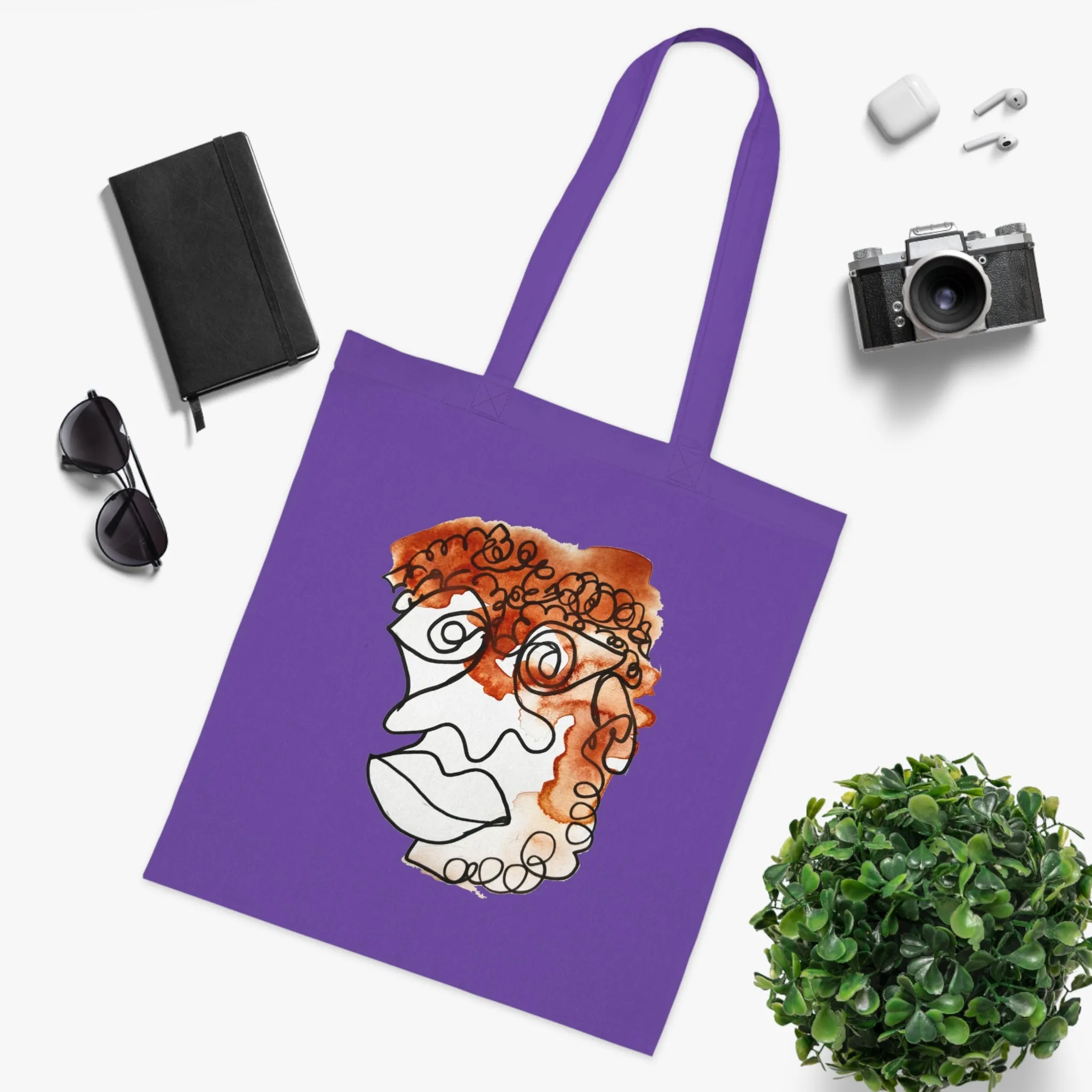 Doleful - Versatile 100% Cotton Tote: Vibrant Colors, Light & Practical