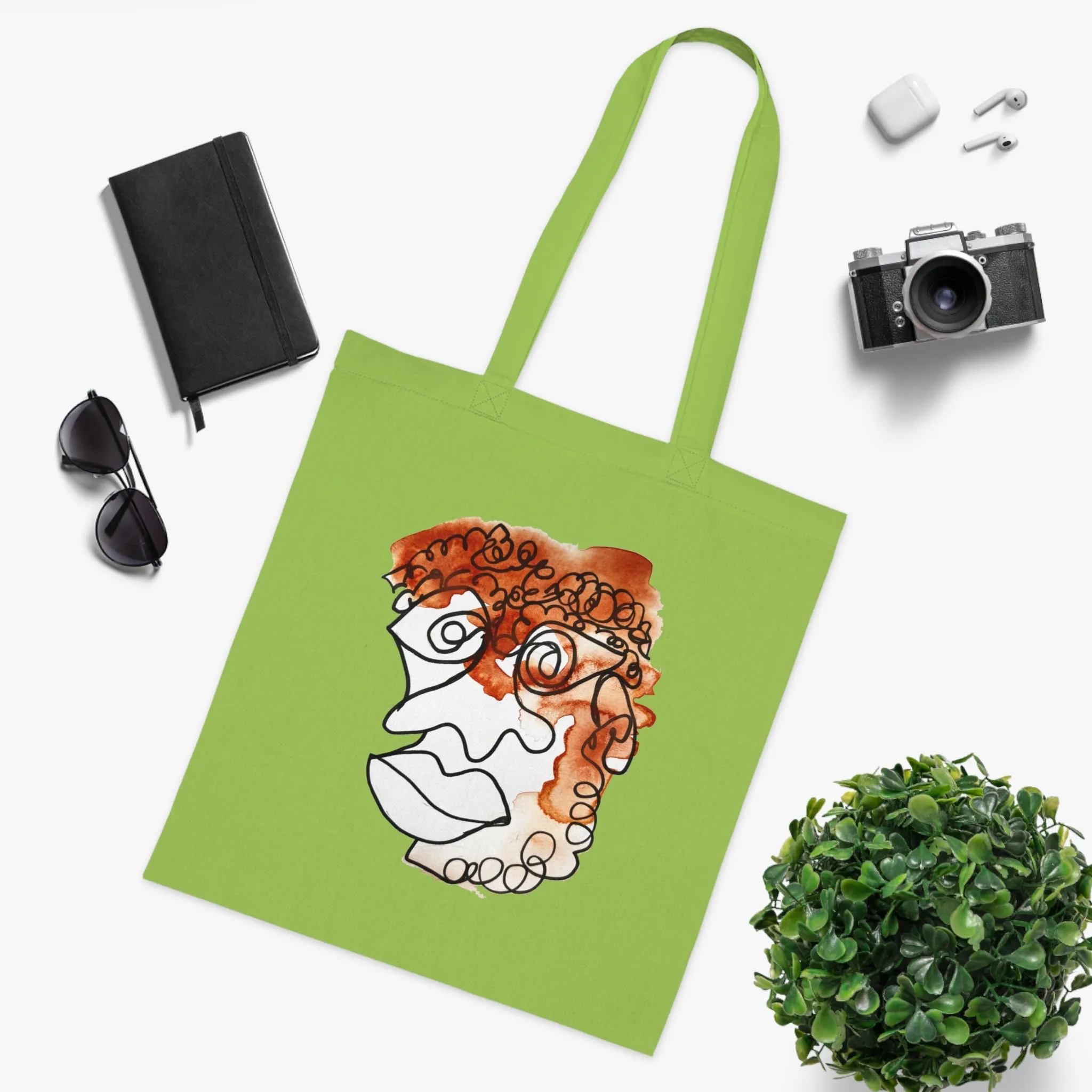 Doleful - Versatile 100% Cotton Tote: Vibrant Colors, Light & Practical