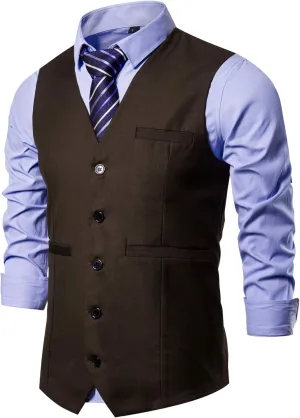 DONGD Mens Formal Suit Vest Business Dress Vest for Suit or Tuxedo