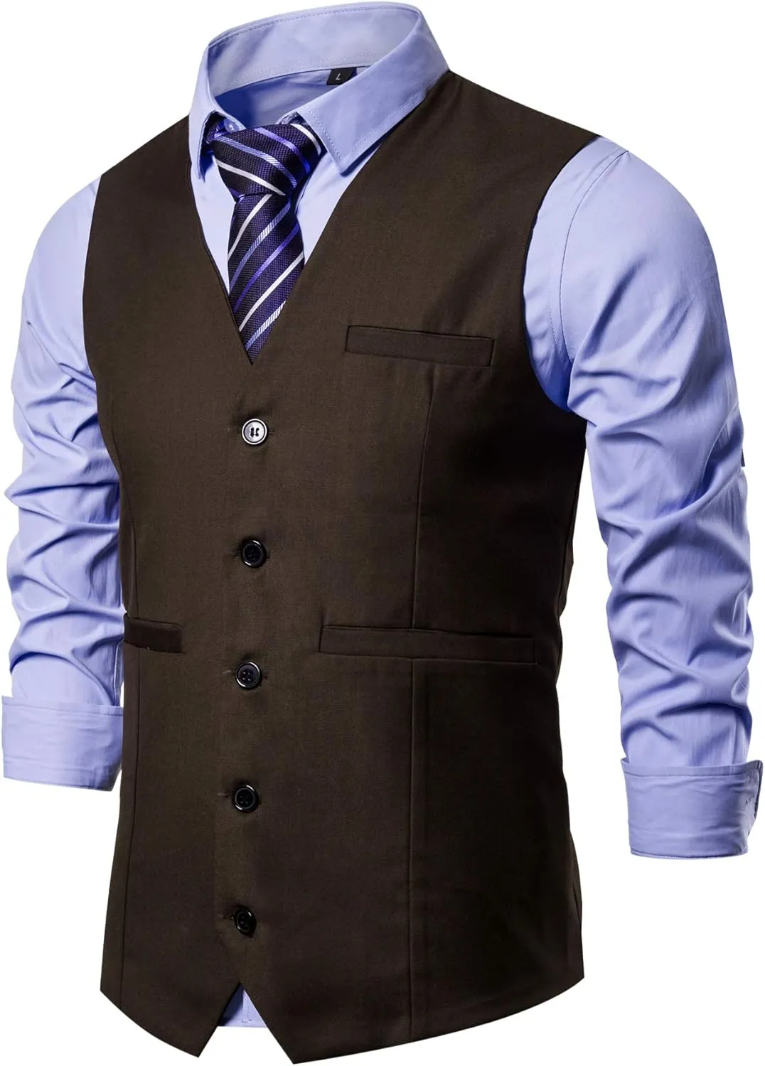 DONGD Mens Formal Suit Vest Business Dress Vest for Suit or Tuxedo
