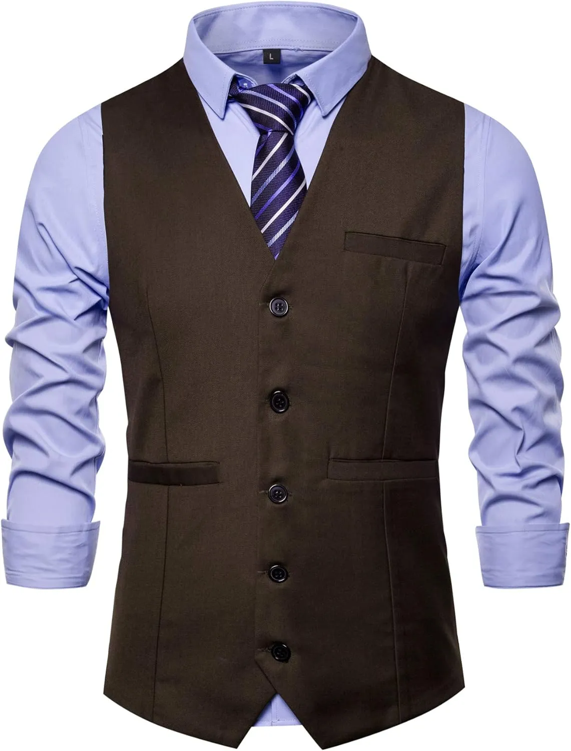 DONGD Mens Formal Suit Vest Business Dress Vest for Suit or Tuxedo