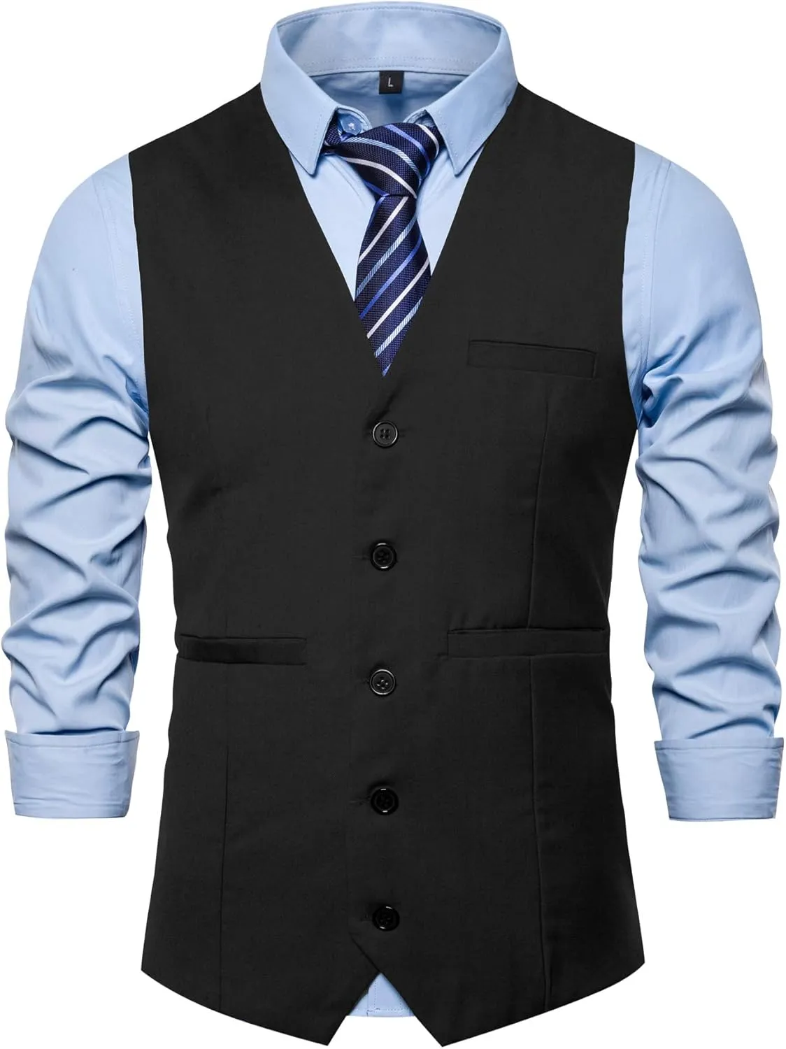 DONGD Mens Formal Suit Vest Business Dress Vest for Suit or Tuxedo