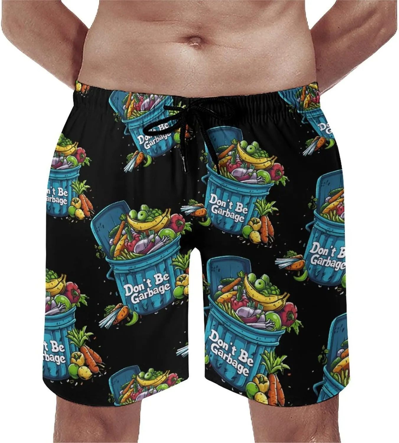 Don't Be Garbage Mens Swim Trunks Beach Shorts Quick Dry Bathing Suits and Mesh Lining