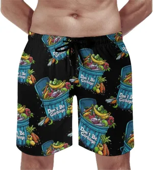Don't Be Garbage Mens Swim Trunks Beach Shorts Quick Dry Bathing Suits and Mesh Lining