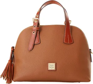 Dooney & Bourke Leather Satchel Bags for Women, Pebble Grain Aubrey Small Satchel Handbag with Crossbody Strap