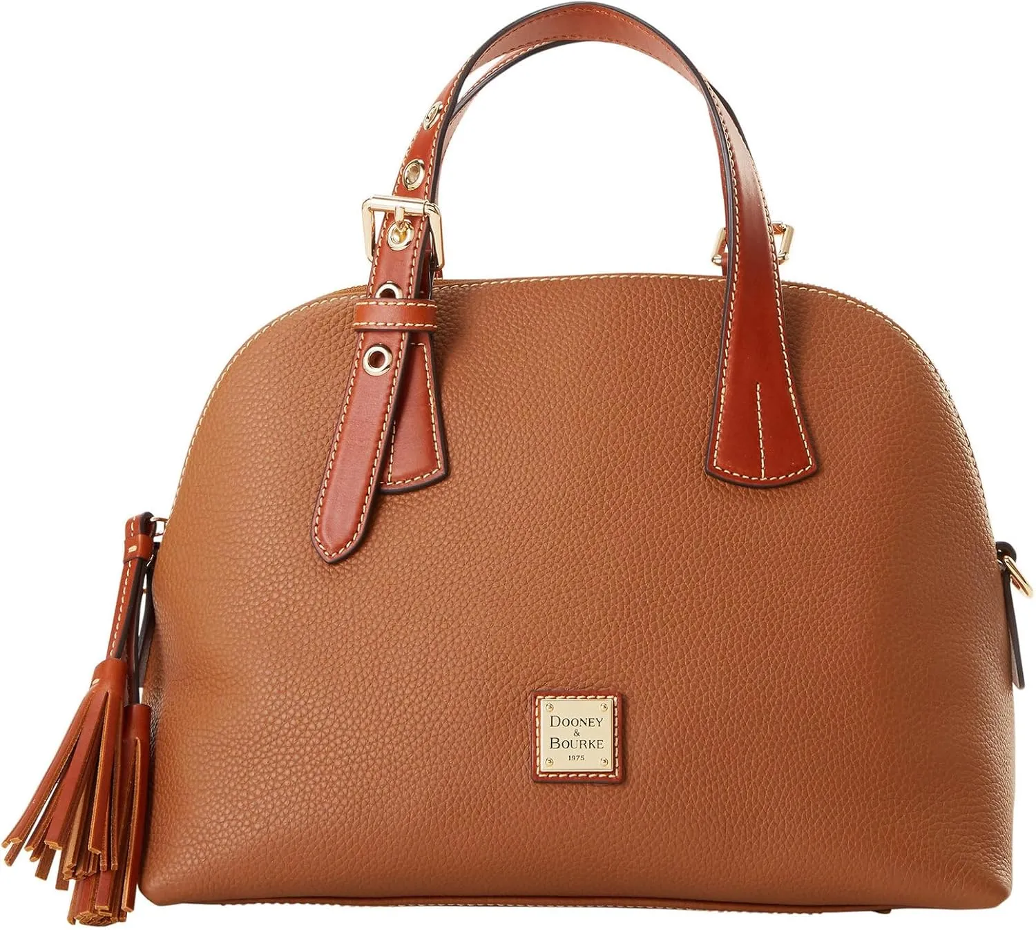 Dooney & Bourke Leather Satchel Bags for Women, Pebble Grain Aubrey Small Satchel Handbag with Crossbody Strap