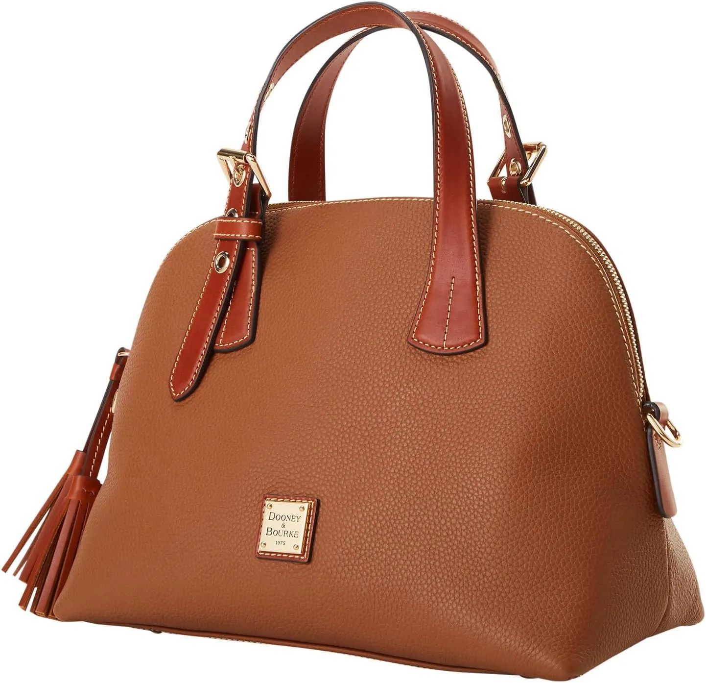 Dooney & Bourke Leather Satchel Bags for Women, Pebble Grain Aubrey Small Satchel Handbag with Crossbody Strap