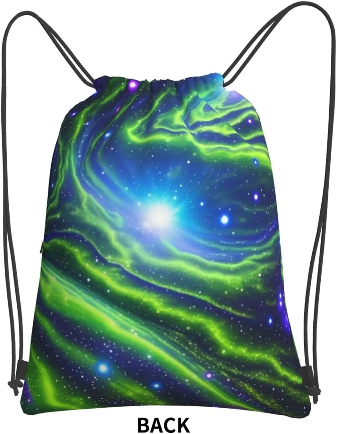 Drawstring Backpack Sports Gym Bags Green Blue Purple Galaxy Drawstring Bags for Men Women Beach Bag String Bag
