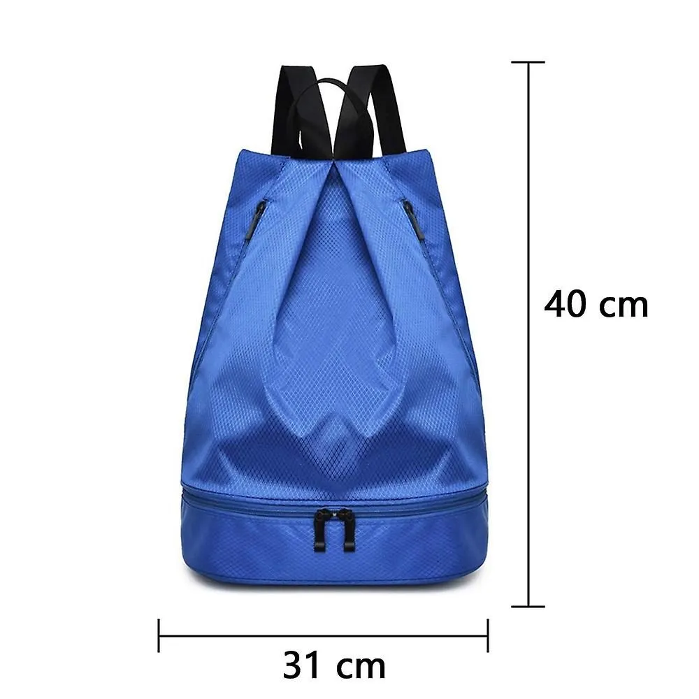 Drawstring Backpack Waterproof Bag With Shoe Compartment Gym Yoga Swim