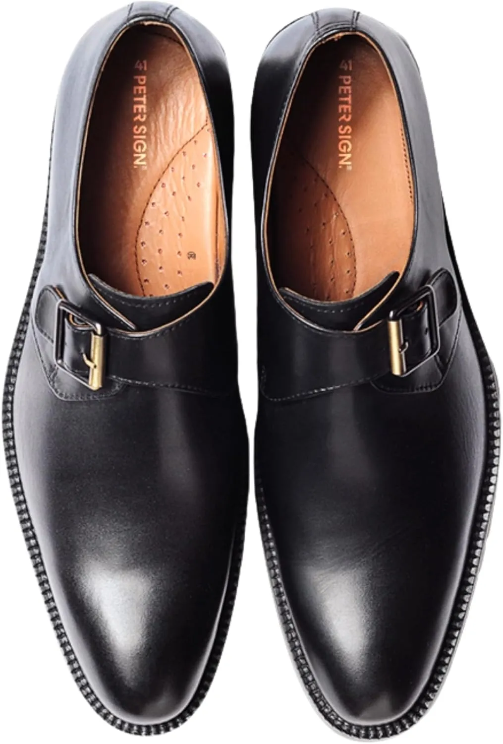 Dress Shoes for Men | Genuine Leather Single Monkstrap Plain Toe Design Business Casual Shoes Men