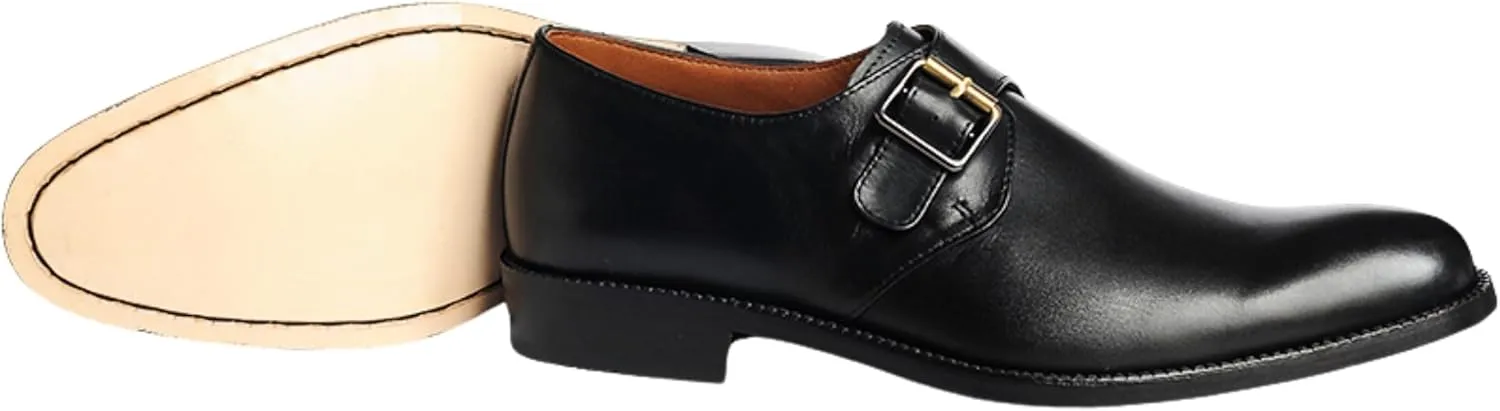Dress Shoes for Men | Genuine Leather Single Monkstrap Plain Toe Design Business Casual Shoes Men
