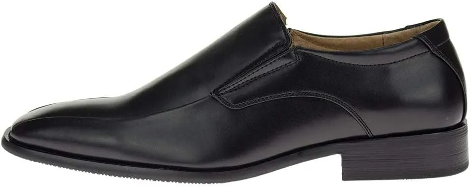 DTI Men's Business Loafers Dress Shoe Faux Vegan Leather TR6905-37 Slip-on Black