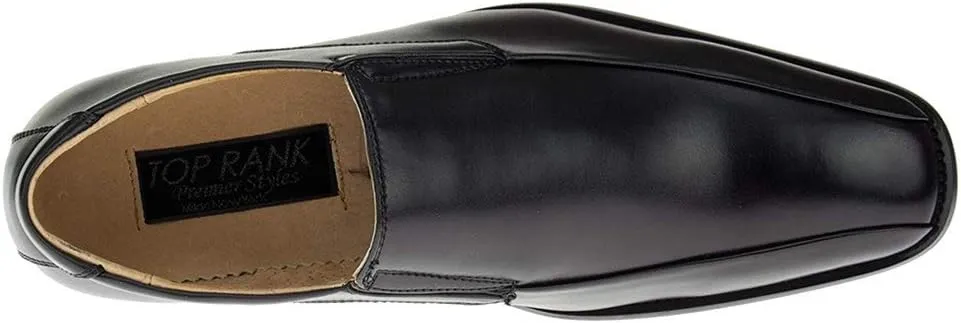DTI Men's Business Loafers Dress Shoe Faux Vegan Leather TR6905-37 Slip-on Black