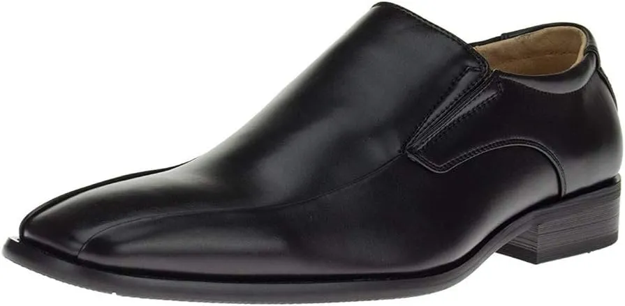 DTI Men's Business Loafers Dress Shoe Faux Vegan Leather TR6905-37 Slip-on Black