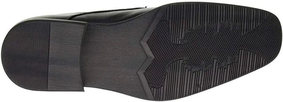 DTI Men's Business Loafers Dress Shoe Faux Vegan Leather TR6905-37 Slip-on Black