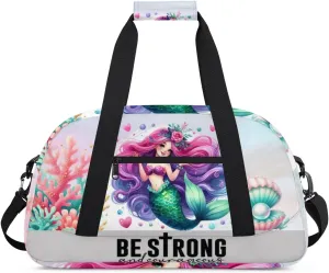 Duffle Bag Mermaid Shell Coral PersonalizedGym Bag Travel Bag Luggage Bag Waterproof Lightweight Sports for Dance Gymnastics Cheers Soccer Wrestling Hospital, for Weekender Overnight