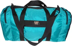 Duffle Bag Wet and Dry with One End Compartment Mesh, Front Pocket, Made In USA (Turquoise)