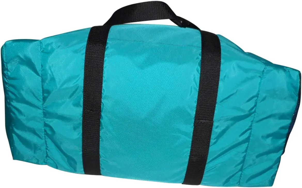 Duffle Bag Wet and Dry with One End Compartment Mesh, Front Pocket, Made In USA (Turquoise)