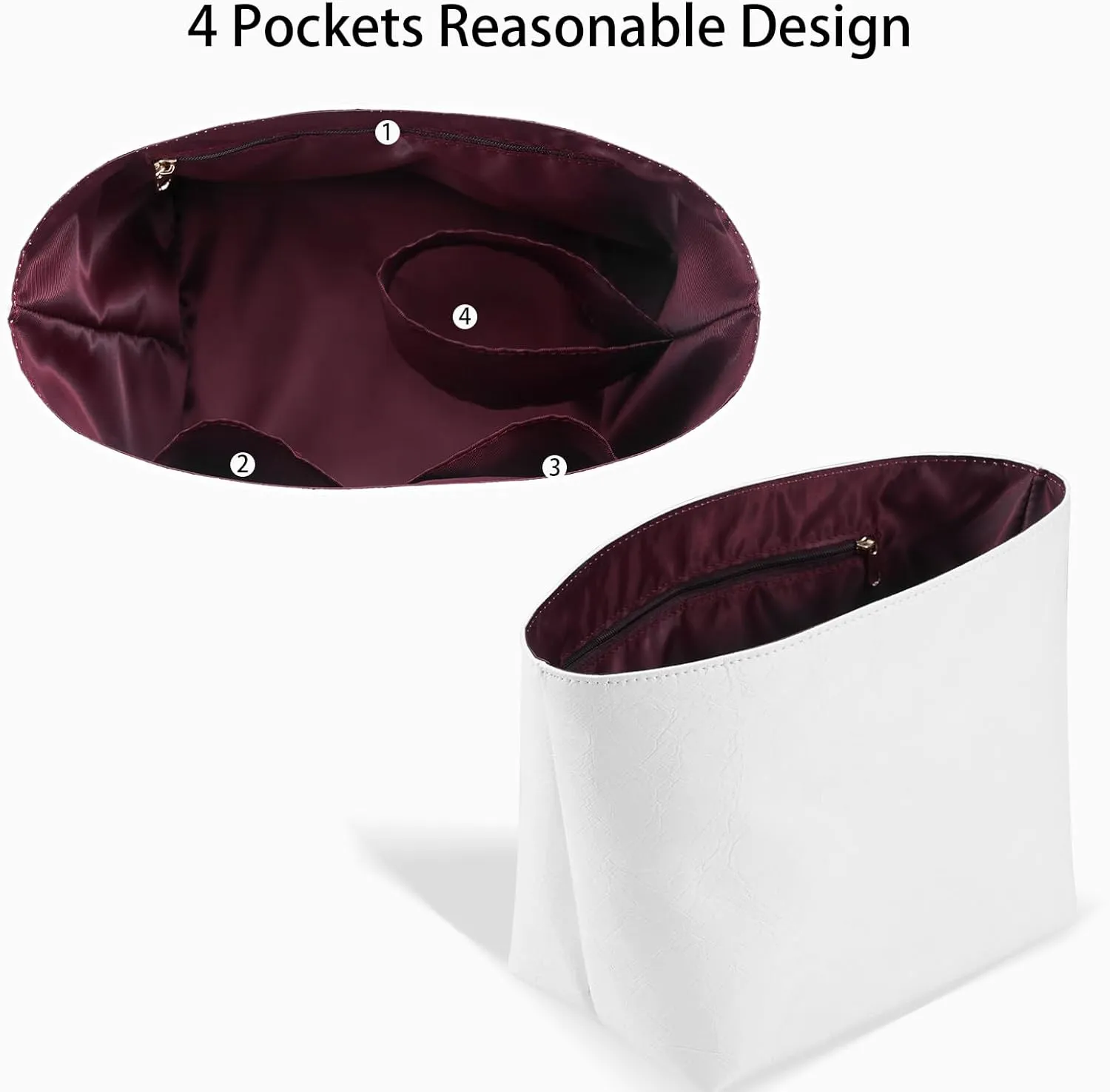 DuPont Paper Purse Organizer insert for Longchamp Le Pliage M Handbag Insert (Red, Medium)