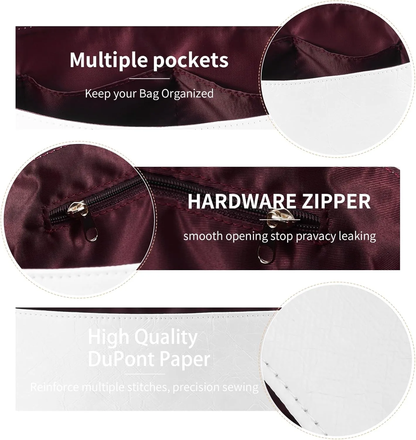 DuPont Paper Purse Organizer insert for Longchamp Le Pliage M Handbag Insert (Red, Medium)
