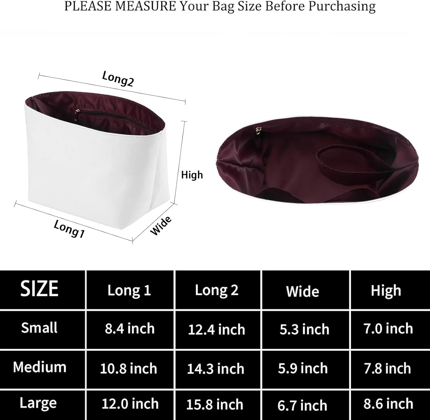 DuPont Paper Purse Organizer insert for Longchamp Le Pliage M Handbag Insert (Red, Medium)