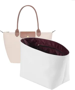 DuPont Paper Purse Organizer insert for Longchamp Le Pliage M Handbag Insert (Red, Medium)